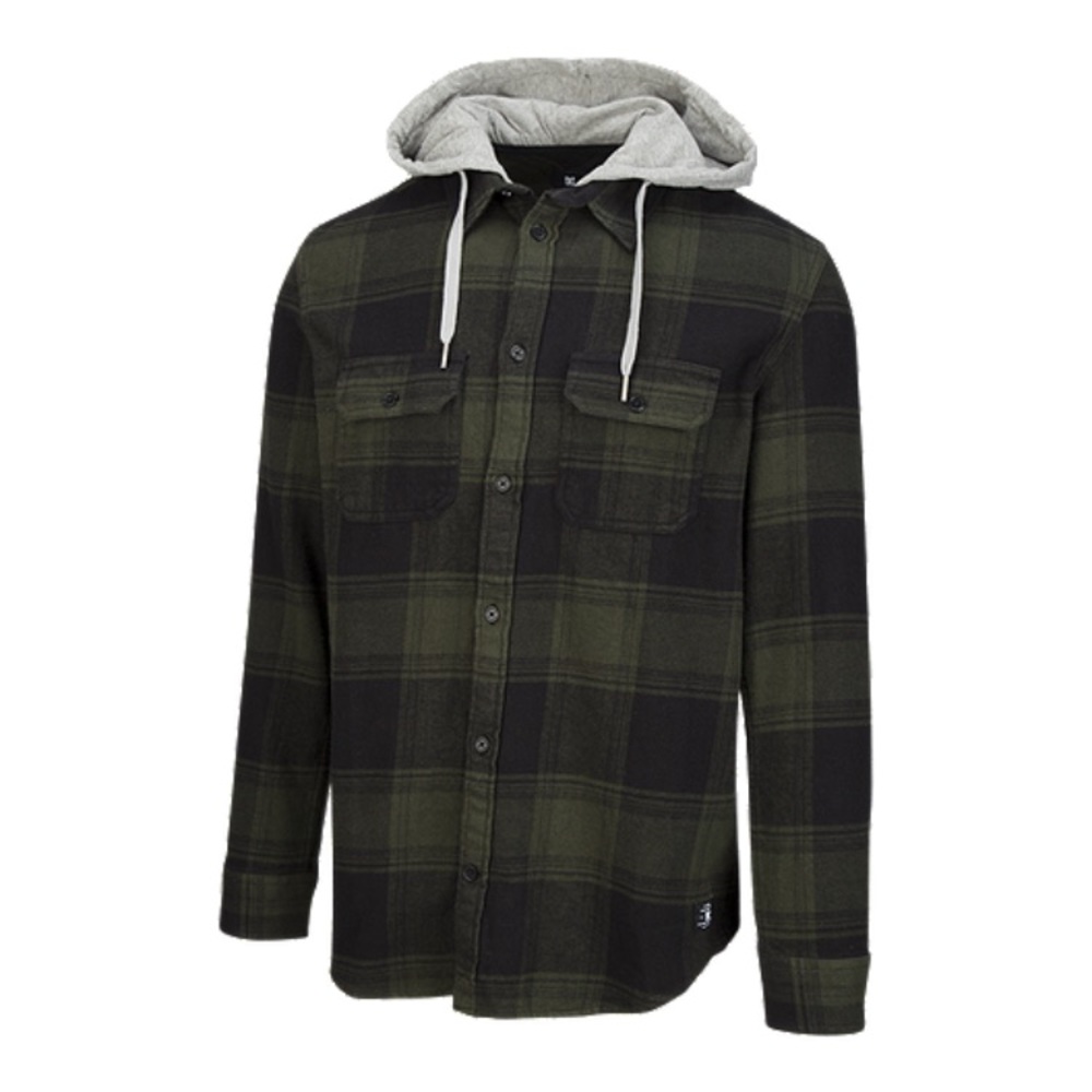 Forever 21 Men’s Hooded Green Plaid Shirt (unisex)